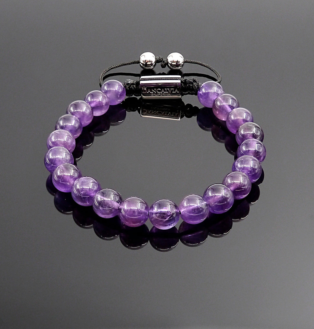 Women's Amethyst Handmade Beaded Bracelet Adjustable Gemstone Bracelets