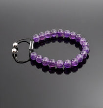 Load image into Gallery viewer, Women&#39;s Amethyst Handmade Beaded Bracelet Adjustable Gemstone Bracelets