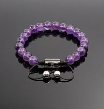 Load image into Gallery viewer, Women&#39;s Amethyst Handmade Beaded Bracelet Adjustable Gemstone Bracelets