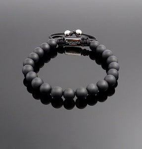 Unisex Matt onyx Beaded Bracelet Handmade Gemstone Bracelet