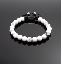 Load image into Gallery viewer, Unisex White Howlite Shamballa Bracelet Reduce Anxiety Natural Gemstone Adjustable Bracelet