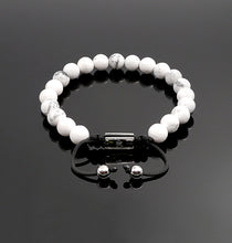 Load image into Gallery viewer, Unisex White Howlite Shamballa Bracelet Reduce Anxiety Natural Gemstone Adjustable Bracelet